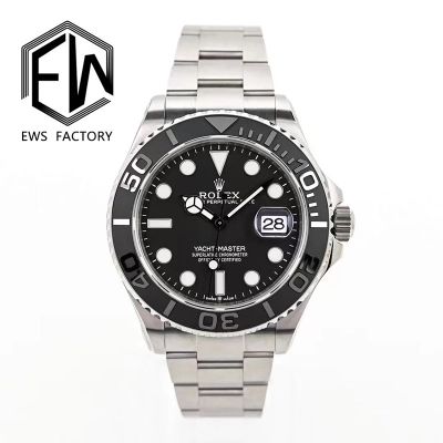 Rolex Yacht-Master 42mm 3235 Movement Black Face SS Oyster Strap Watch